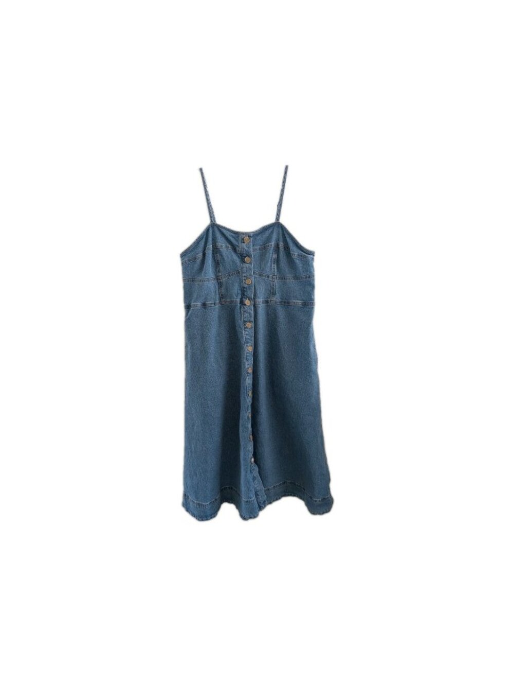 Universal Thread Denim Jumper Dress Women's XL Button Front Pockets Boho Prairie